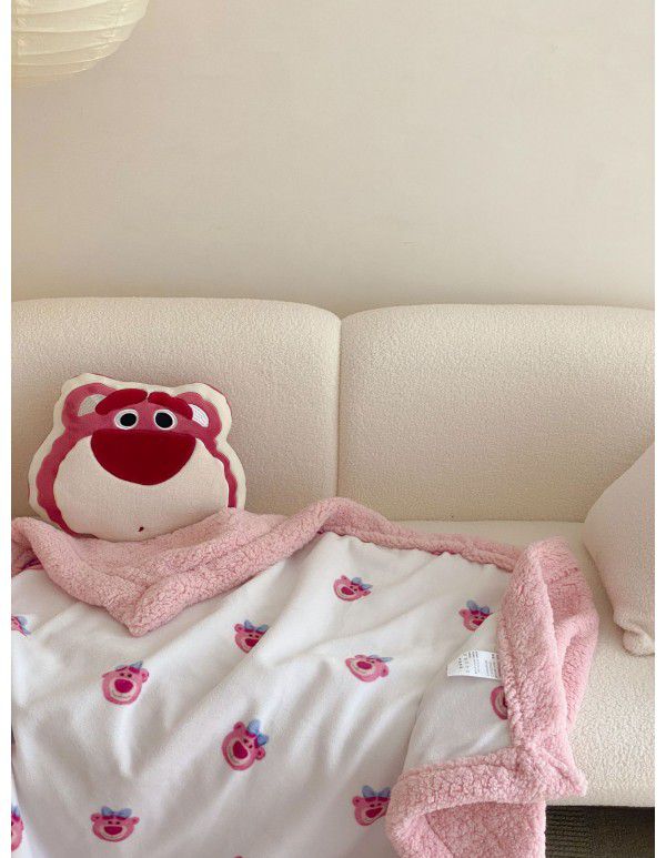 Soft Children Cartoon Lamb Fleece Blanket Double Layer Thick Milk Fleece Warm Blanket Mickey Donald Duck Baby Blanket