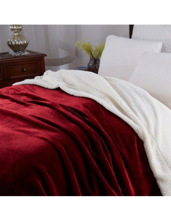 Thick blanket, small wool quilt in winter, double layer thickened insulation, single leg covering, afternoon nap, student dormitory, coral blanket