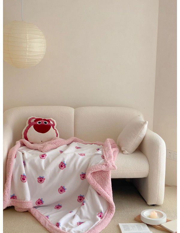 Soft Children Cartoon Lamb Fleece Blanket Double Layer Thick Milk Fleece Warm Blanket Mickey Donald Duck Baby Blanket
