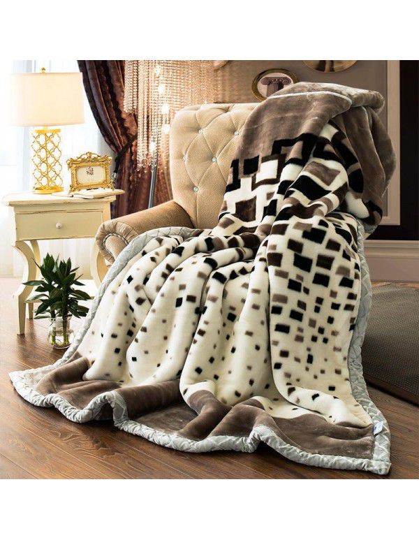 New thickened raschel blanket manufacturer cover blanket winter super soft double-layer wedding blanket Farai velvet group purchase wholesale