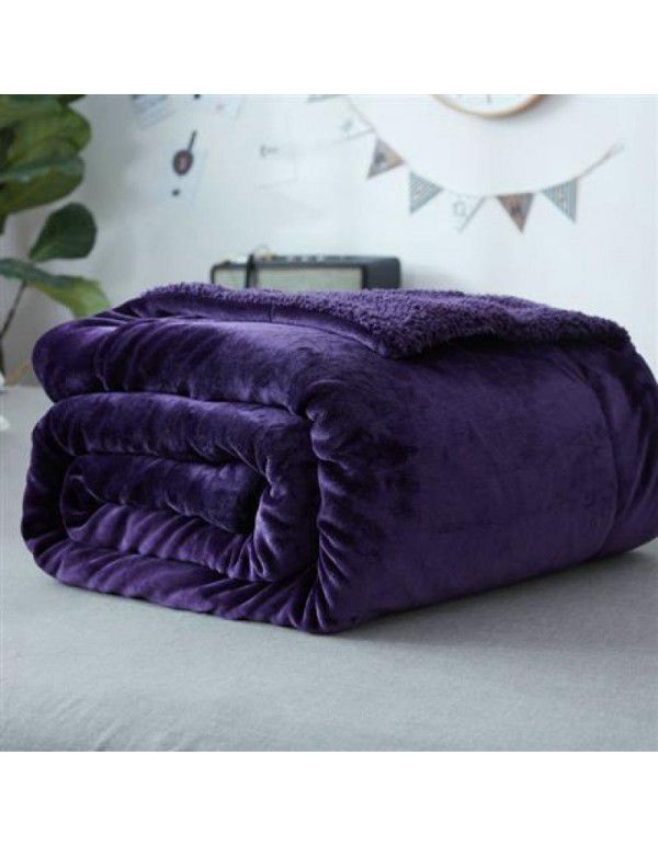 Thick blanket, small wool quilt in winter, double layer thickened insulation, single leg covering, afternoon nap, student dormitory, coral blanket