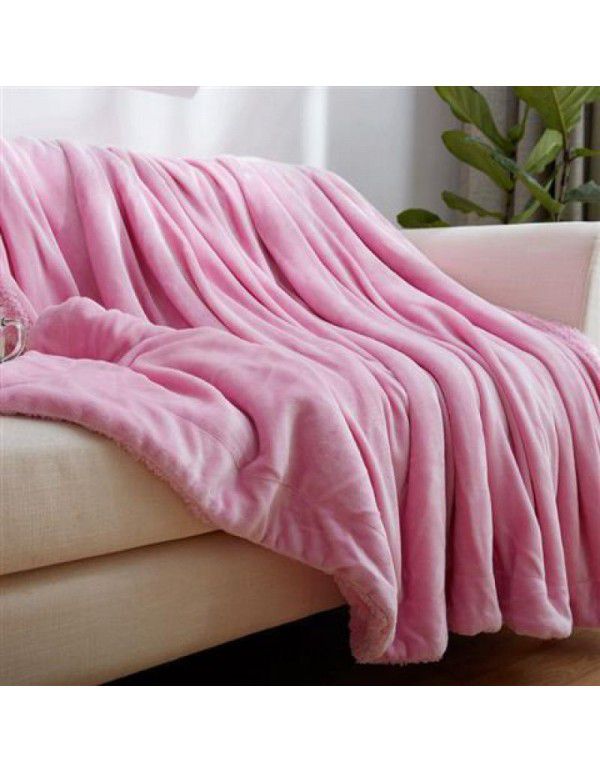 Thick blanket, small wool quilt in winter, double layer thickened insulation, single leg covering, afternoon nap, student dormitory, coral blanket