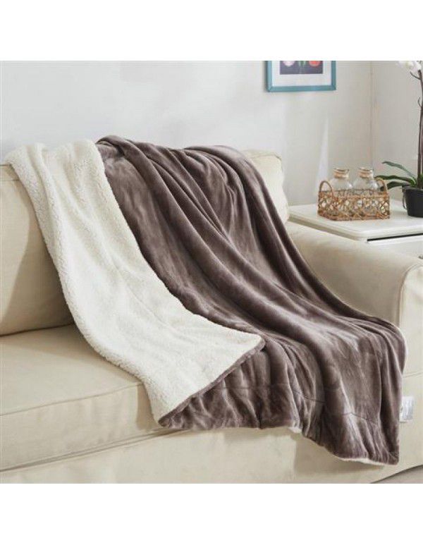 Thick blanket, small wool quilt in winter, double layer thickened insulation, single leg covering, afternoon nap, student dormitory, coral blanket