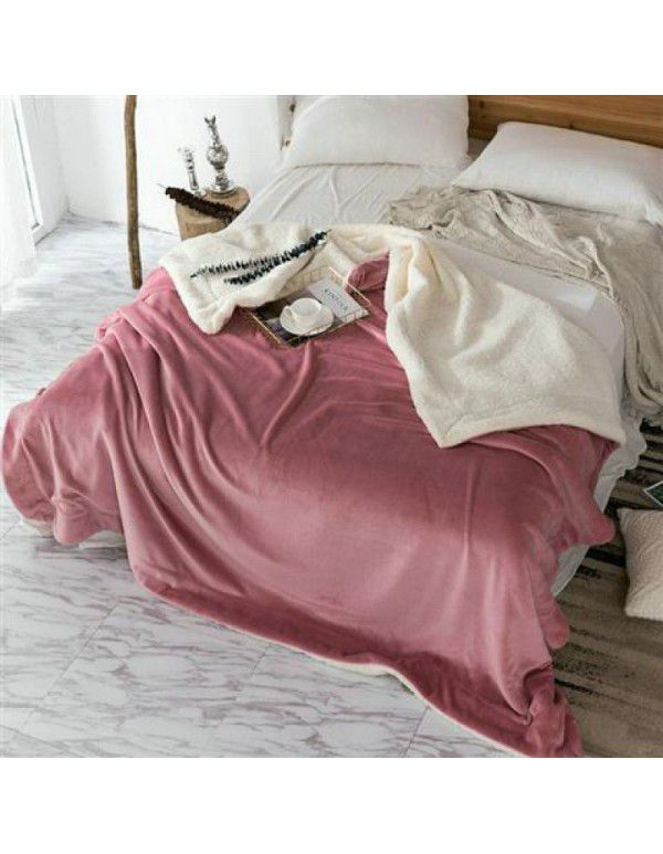 Thick blanket, small wool quilt in winter, double layer thickened insulation, single leg covering, afternoon nap, student dormitory, coral blanket