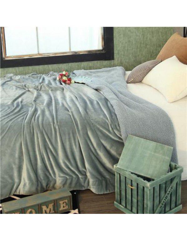 Thick blanket, small wool quilt in winter, double layer thickened insulation, single leg covering, afternoon nap, student dormitory, coral blanket