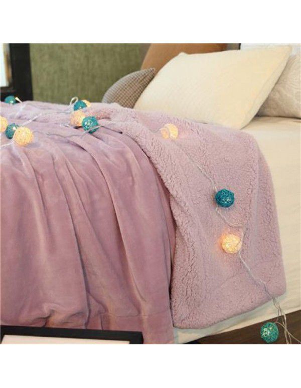 Thick blanket, small wool quilt in winter, double layer thickened insulation, single leg covering, afternoon nap, student dormitory, coral blanket