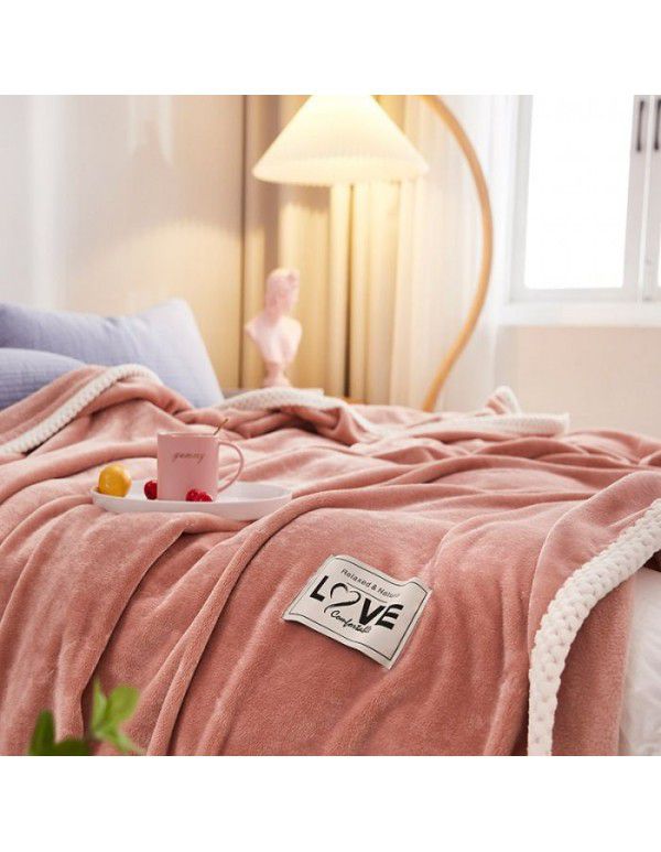 Pure color milk fluff blanket sofa cover blanket nap blanket gift blanket with exquisite gift box