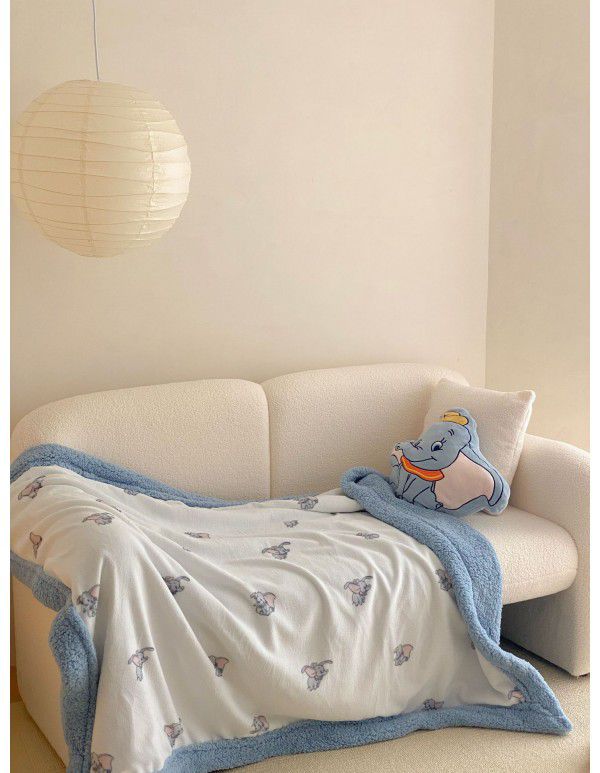 Soft Children Cartoon Lamb Fleece Blanket Double Layer Thick Milk Fleece Warm Blanket Mickey Donald Duck Baby Blanket