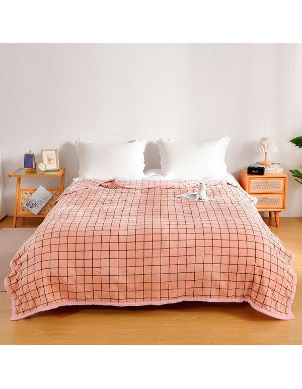 Thickened milk wool blanket 400g autumn and winter afternoon nap blanket Farai wool blanket single double wool bed sheet