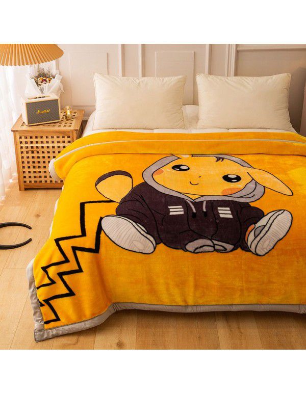 New thickened raschel blanket manufacturer cover blanket winter super soft double-layer wedding blanket Farai velvet group purchase wholesale