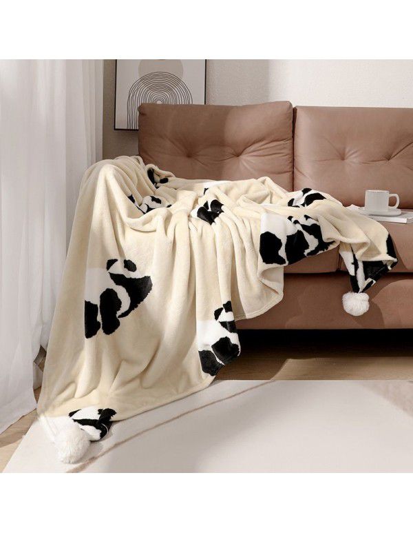 Nordic sofa blanket, office nap blanket, lovely wool ball, flannel coral velvet, home blanket, air conditioning blanket