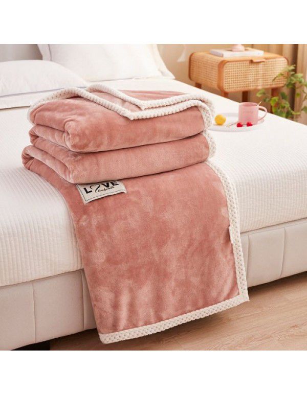 Pure color milk fluff blanket sofa cover blanket nap blanket gift blanket with exquisite gift box