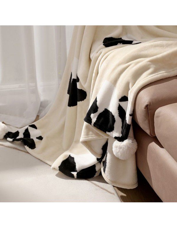 Nordic sofa blanket, office nap blanket, lovely wool ball, flannel coral velvet, home blanket, air conditioning blanket