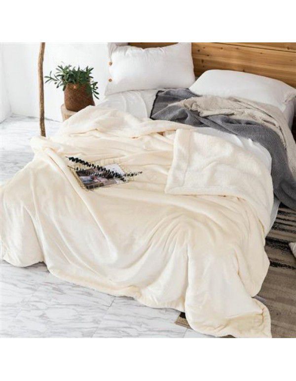 Thick blanket, small wool quilt in winter, double layer thickened insulation, single leg covering, afternoon nap, student dormitory, coral blanket