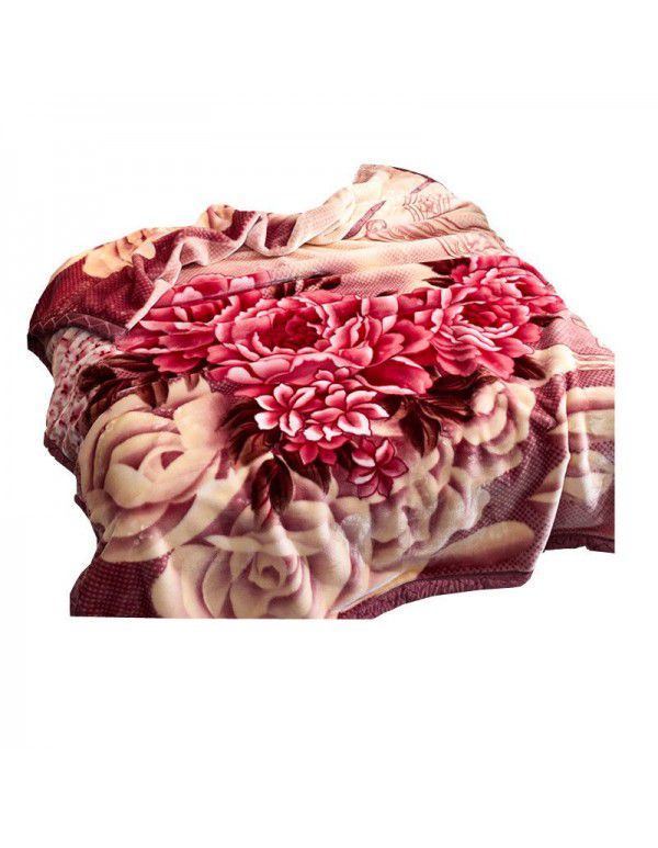 Raschel blanket double layer thickened single and double person cloud blanket in autumn and winter coral velvet flannel quilt double-sided flannel blanket