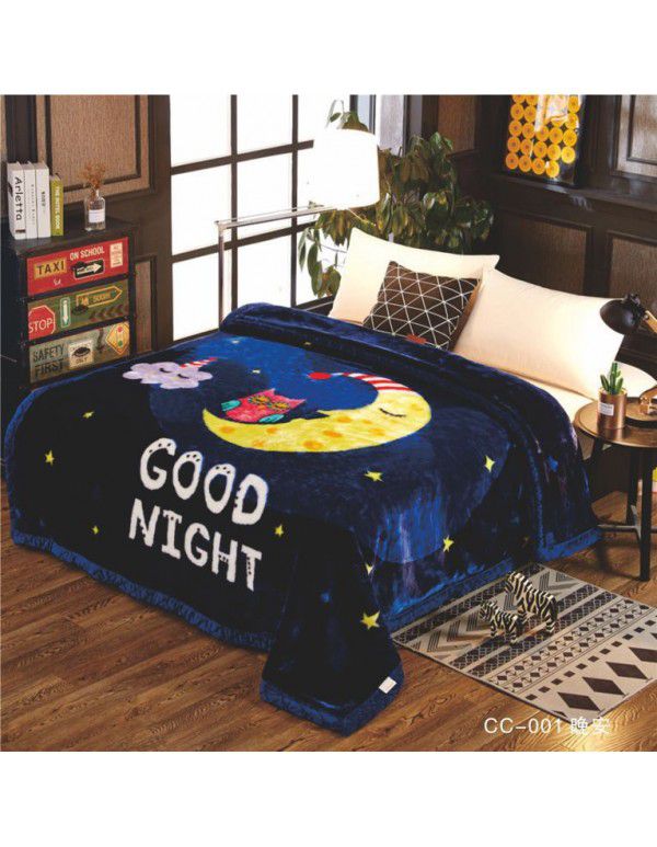 Raschel blanket double layer thickened single and double person cloud blanket in autumn and winter coral velvet flannel quilt double-sided flannel blanket