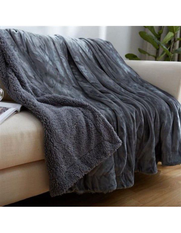 Thick blanket, small wool quilt in winter, double layer thickened insulation, single leg covering, afternoon nap, student dormitory, coral blanket