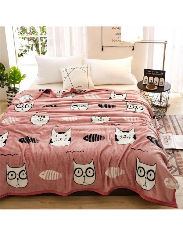 Gift Blanket Milk Blanket Coral Blanket Flannel Blanket Marten Blanket Thick Casual Blanket Bed Blanket Lamb Blanket