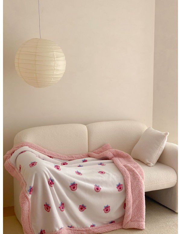 Soft Children Cartoon Lamb Fleece Blanket Double Layer Thick Milk Fleece Warm Blanket Mickey Donald Duck Baby Blanket