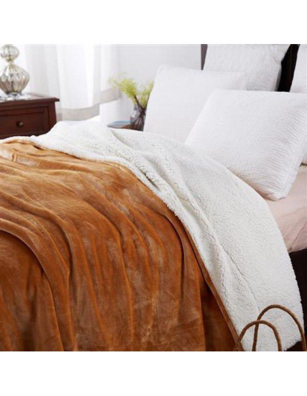 Thick blanket, small wool quilt in winter, double layer thickened insulation, single leg covering, afternoon nap, student dormitory, coral blanket