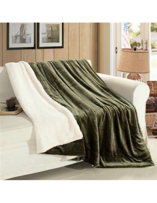 Thick blanket, small wool quilt in winter, double layer thickened insulation, single leg covering, afternoon nap, student dormitory, coral blanket