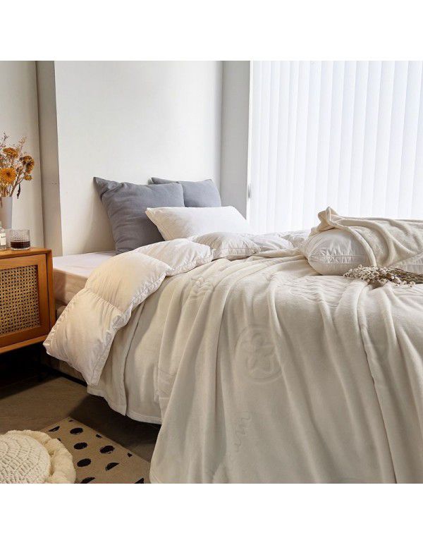 Blanket, milk wool bed sheet, coral flannel, spring and autumn sofa, blanket, office, lunch break blanket, student dormitory