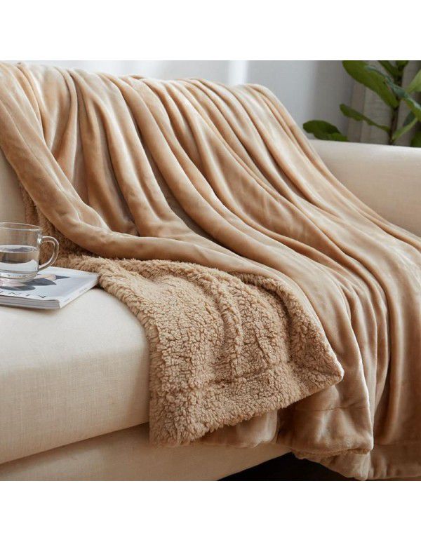 Thick blanket, small wool quilt in winter, double layer thickened insulation, single leg covering, afternoon nap, student dormitory, coral blanket