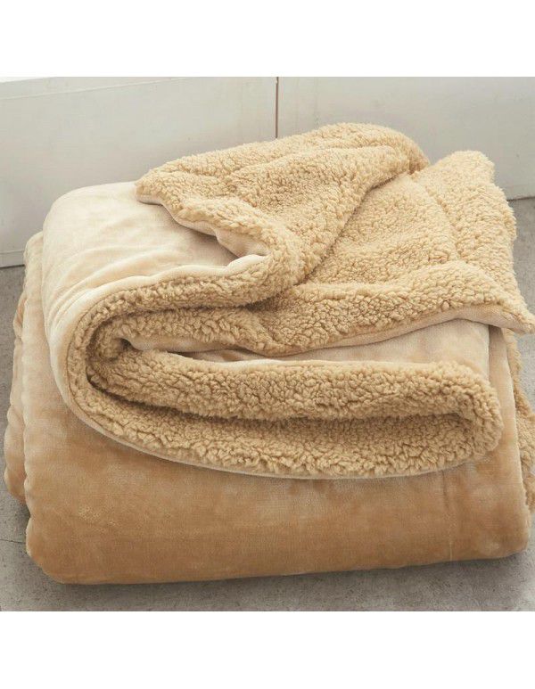 Thick blanket, small wool quilt in winter, double layer thickened insulation, single leg covering, afternoon nap, student dormitory, coral blanket