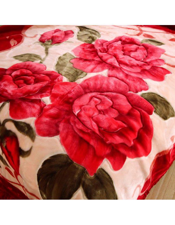 New thickened raschel blanket manufacturer cover blanket winter super soft double-layer wedding blanket Farai velvet group purchase wholesale