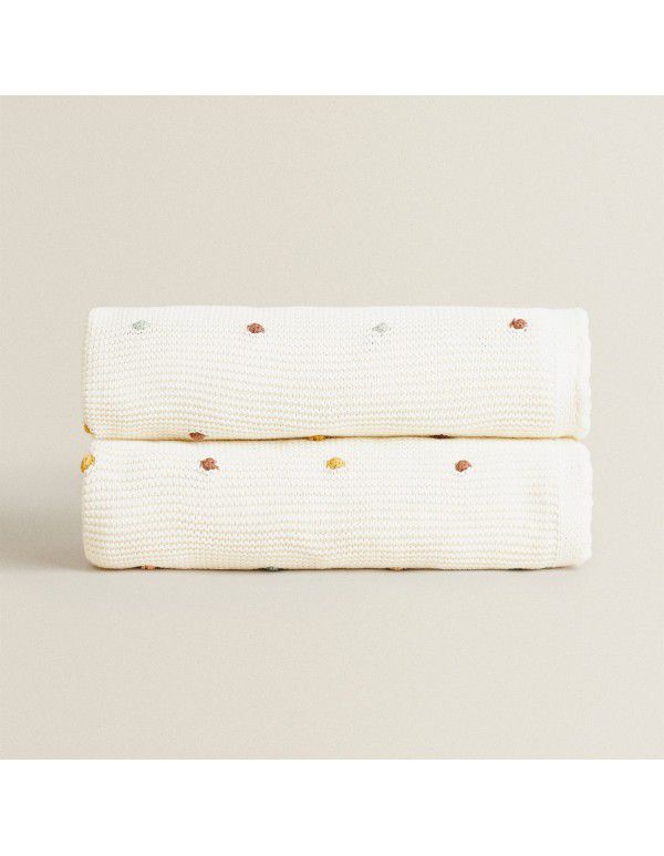 Za * rahome same cotton hook edge nap air conditioning blanket for small people simple household photo sofa knitted blanket