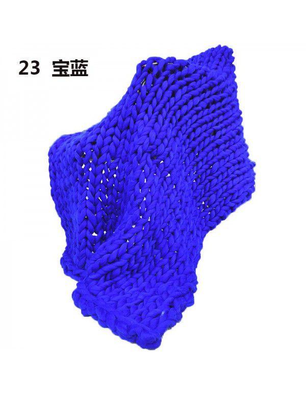 Cross border supply Thumb coarse wool blanket blanket blanket wool hand woven Iceland blanket acrylic blanket wholesale
