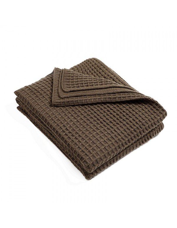 New sofa cover blanket blanket knitting blanket in summer Office nap blanket Air conditioning blanket Waffle blanket generation