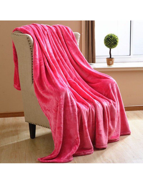 Solid flannel blanket winter coral blanket thickened warm bed sheet small blanket single double sofa blanket