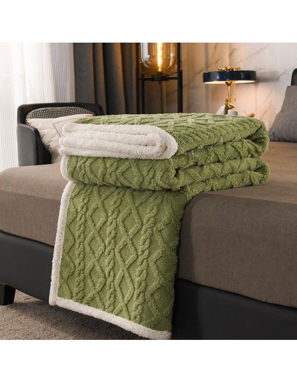 Tuff pile blanket 2022 new AB version cloud soft lamb wool double-layer blanket office sofa air conditioning blanket