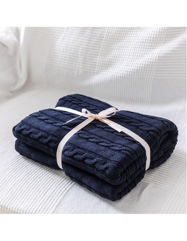 Cotton blanket, quilt, office sofa, small blanket, noon sleeping towel blanket, knitting, leisure blanket, coarse wool knitting