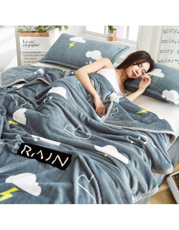 new air-conditioned quilt, double-sided woolen blanket cover, thin blanket covered by two people in summer, sleeping in the office at noon