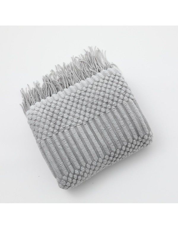 Nordic solid color air conditioning blanket blanket, pineapple sofa blanket, office nap blanket, bed tail blanket, small blanket, decorative blanket
