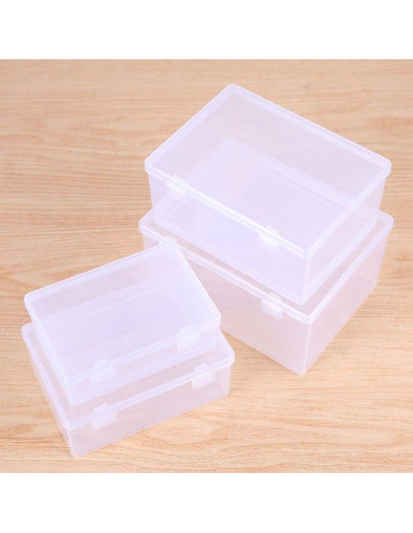 Complete plastic PP double button empty box, transparent plastic storage box with cover, sample display box, jewelry diamond box