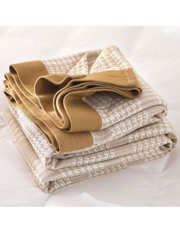 Leisure bamboo cotton sofa cover blanket towel quilt cool thousand bird grid gauze summer cool quilt air conditioning blanket summer double