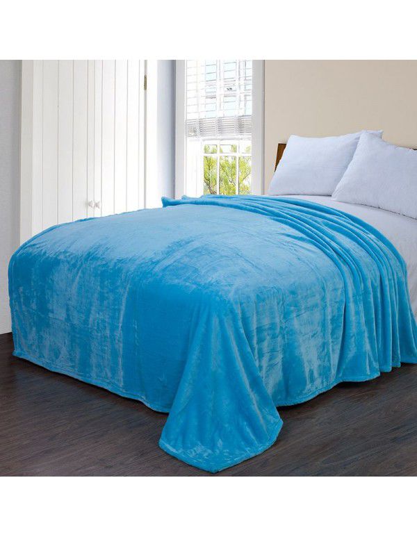 Solid flannel blanket winter coral blanket thickened warm bed sheet small blanket single double sofa blanket
