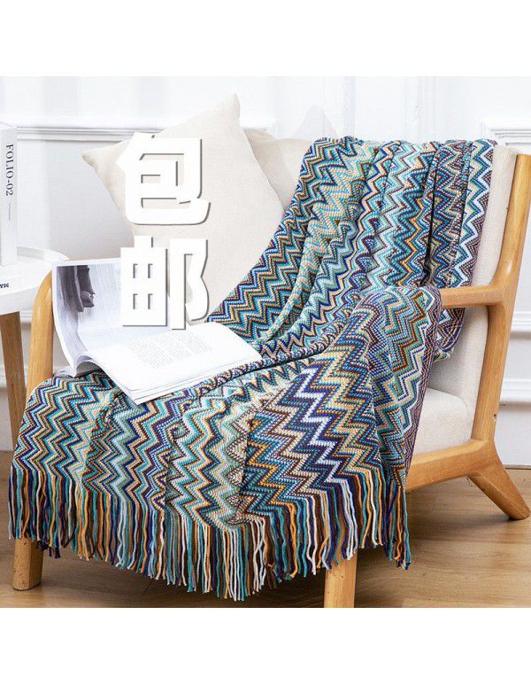 Bohemian sofa blanket blanket knitting blanket summer office air conditioner lunch break nap blanket bed tail blanket