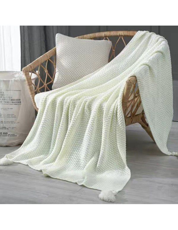 Noon nap blanket, office air conditioner, small wool sofa, blanket, tassel, knitting ball, wool yarn, casual manufacturer, direct sales