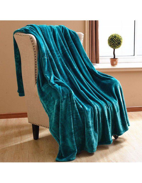 Solid flannel blanket winter coral blanket thickened warm bed sheet small blanket single double sofa blanket