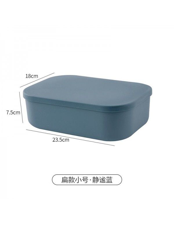 Sundry storage box Japanese plastic sorting box Snack dormitory desktop cosmetics storage basket with cover K