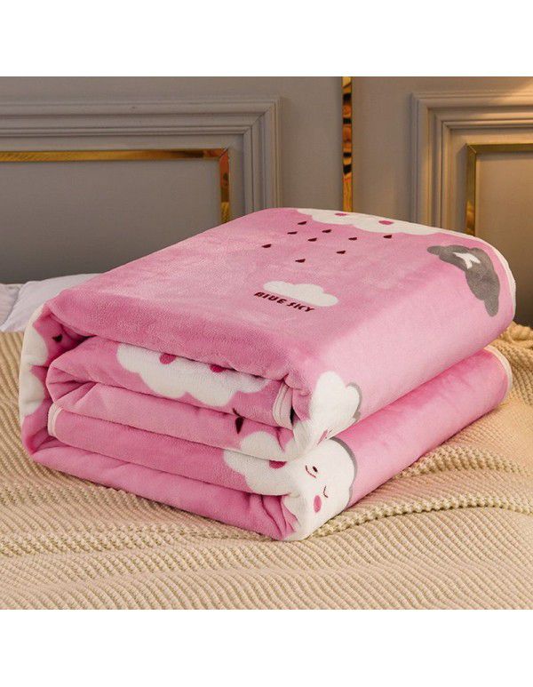 Small blanket coral blanket quilt single towel quilt thickened flannel cover blanket plush bed sheet nap blanket.