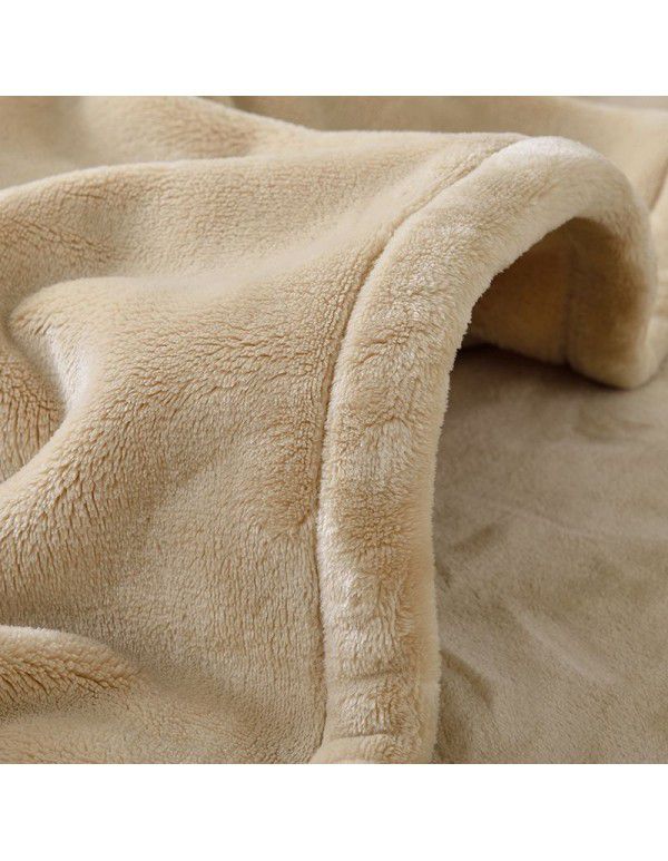 Solid flannel blanket winter coral blanket thickened warm bed sheet small blanket single double sofa blanket