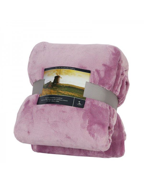 Solid flannel blanket winter coral blanket thickened warm bed sheet small blanket single double sofa blanket