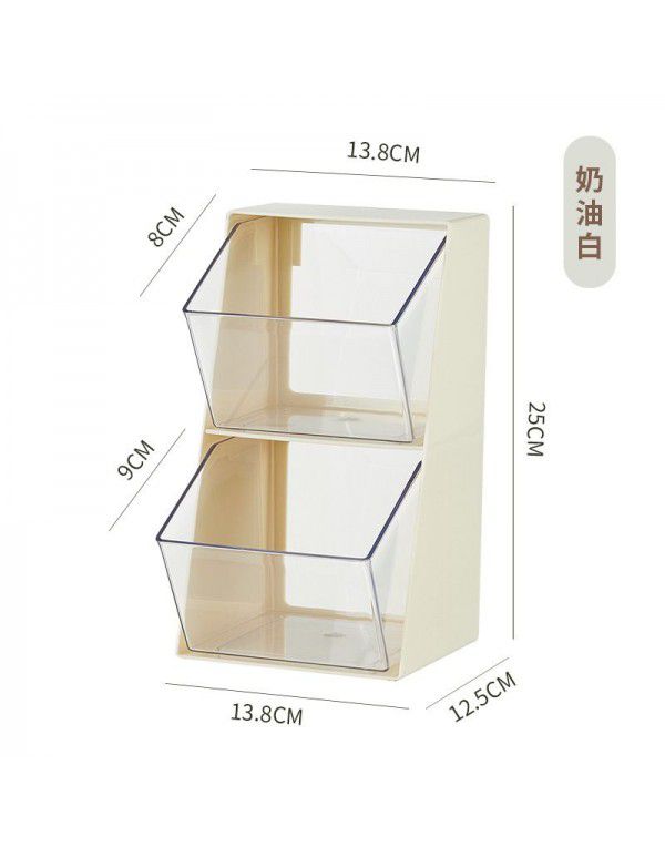 New light luxury desktop dust-proof milk tea instant bag sorting rack Multi layer office tea coffee tea bag storage box