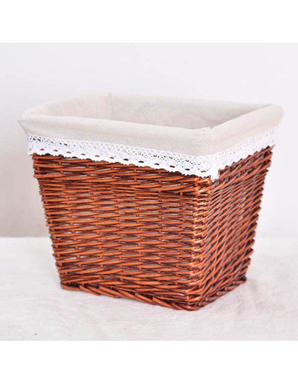 Manufacturer wholesale wicker woven large dirty clothes storage basket household toys sundries storage basket square rattan woven storage basket