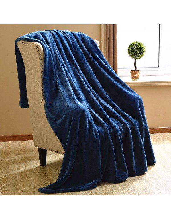 Solid flannel blanket winter coral blanket thickened warm bed sheet small blanket single double sofa blanket